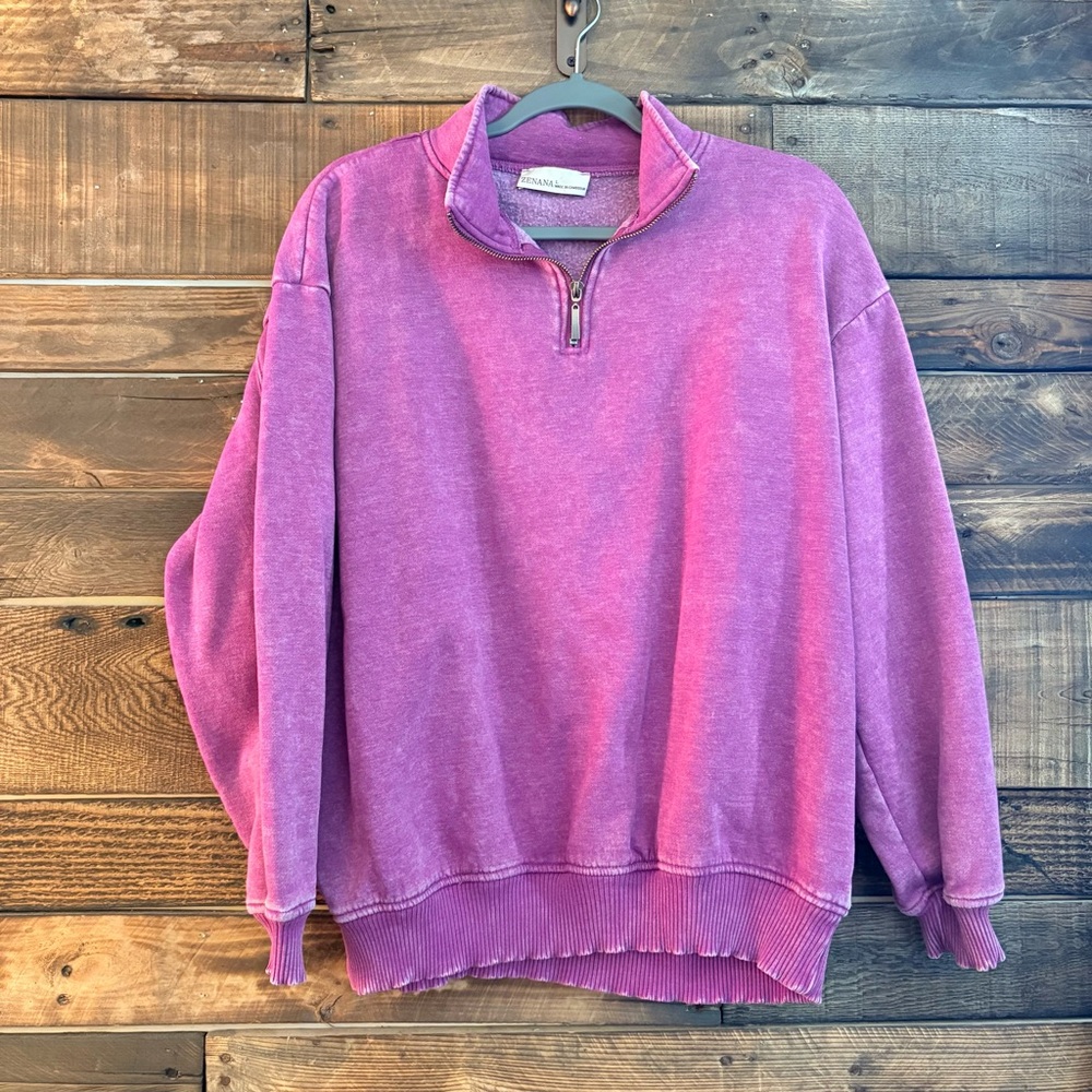 Zenana Quarter Zip Pullover
